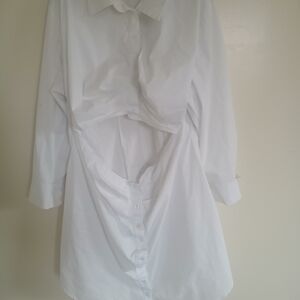 Eloquii White Long Sleeve Dress